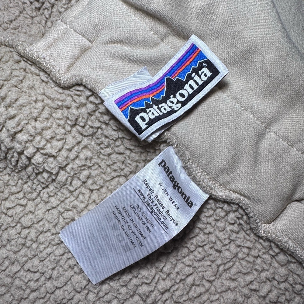 Girls Patagonia Fleece Tan Vest Size M 10 - Picture 5 of 6
